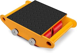 13200lbs Machinery Moving Skate 6T Machinery Skate Dolly Machinery Mover Skate with Non-Slip Belt & 4 PU Rollers Dolly Machinery Skate for Industrial Moving Equipment, Yellow