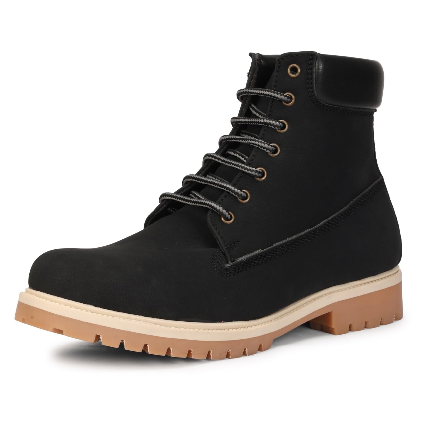 kraasa Men’s Lace-Up Ankle Boots | Premium Vegan Leather Upper with Durable TPR Sole | Stylish High-Top Casual Boots for Men | Comfortable Everyday, Travel & Outdoor Footwear-picture-51