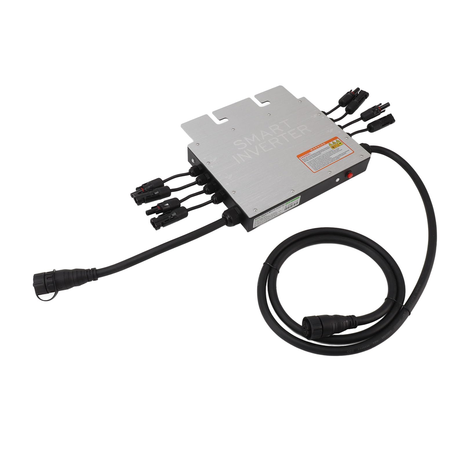 Yosoo Health Gear Mikroinwerter Solarny Mikroinwerter Aluminiowy SG1400W Inwerter Podłączony do Sieci Wi-Fi z Wyjściem Fali Sinusoidalnej Monitorowanie Chmury Konfiguracja Równoległa dla Domowych