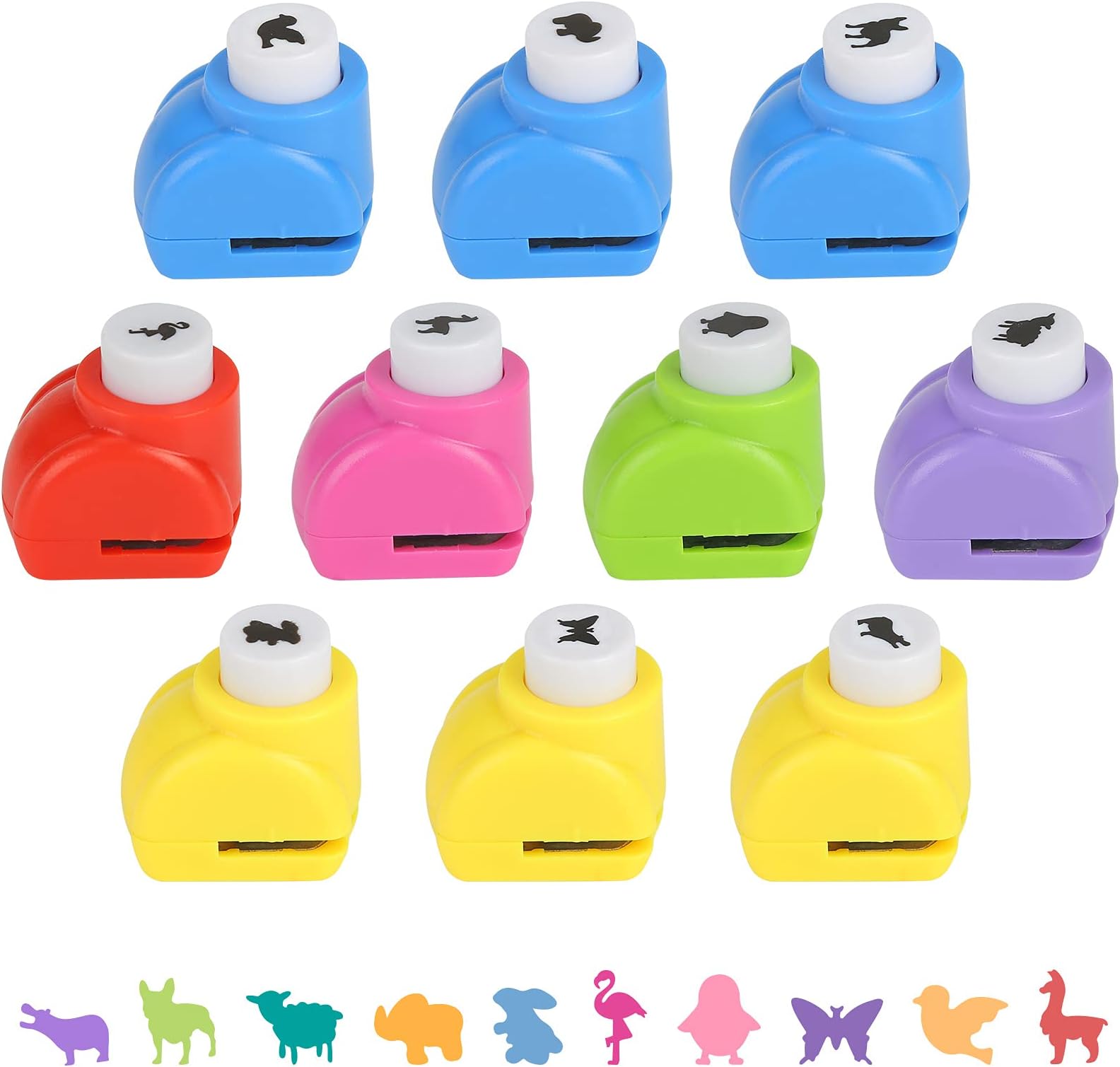 LOVEINUSA 10-Piece Land Animal Shaped Craft Hole Punch Set for DIY Crafting, Scrapbooking, Greeting Cards, Photo Albums, Construction Paper Sapes and Festival Paper Arts Fun Confetti Maker Projects