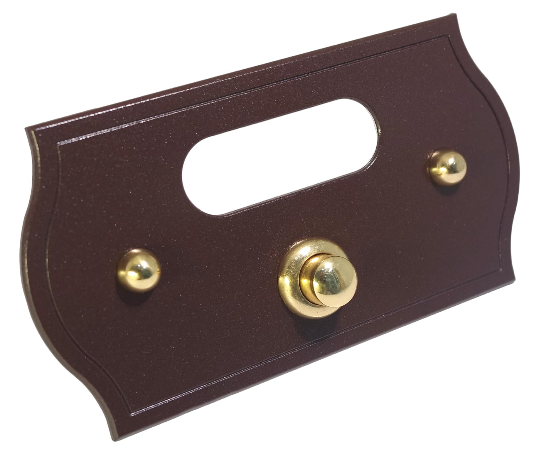 Neroni Mameli Campanello in Ottone Verniciato Marrone Bistro per Esterno abitazione - Porta Ingresso Casa, con Pulsante Elettrico - Modello Aurelio - Made in Italy