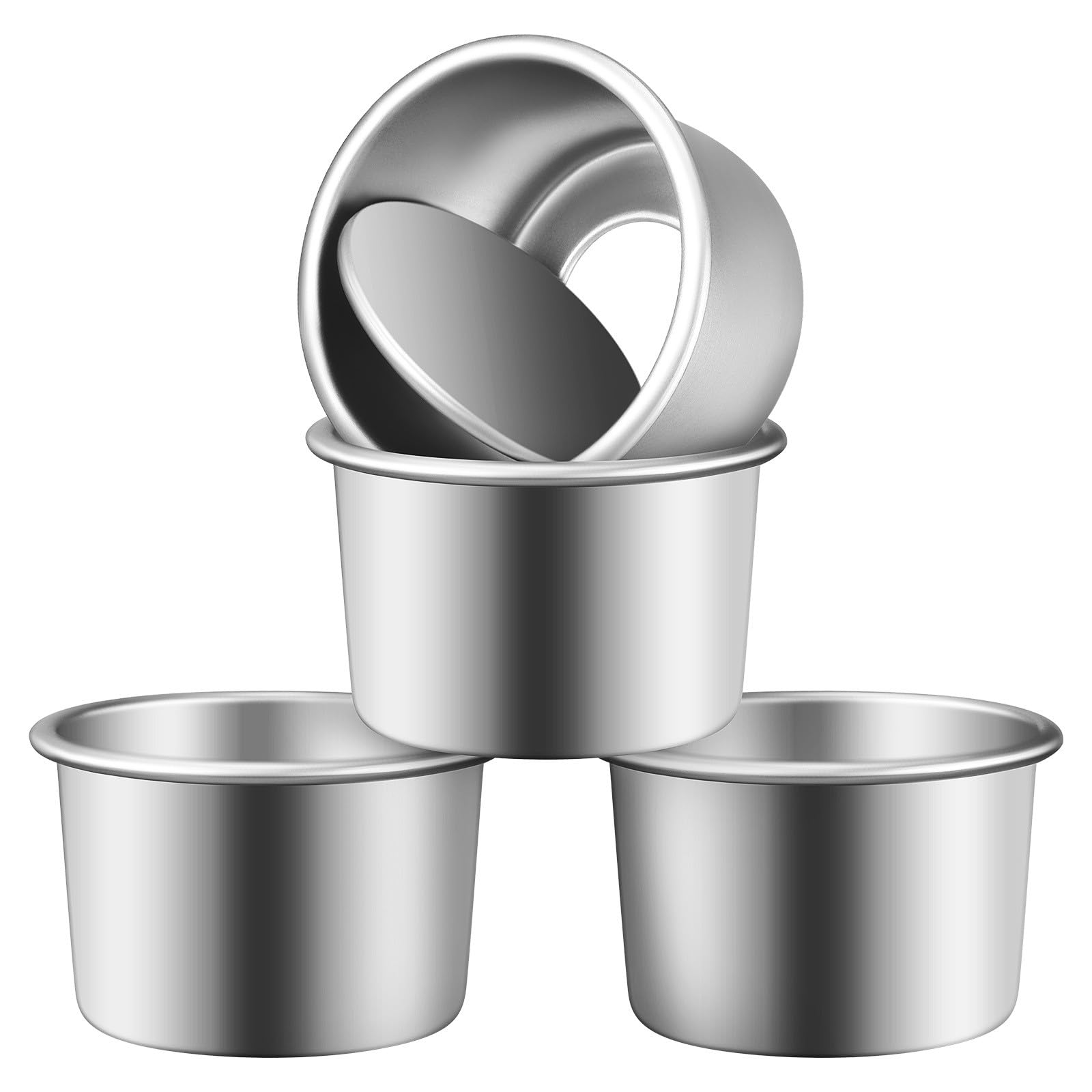 BESPORTBLE Kleine Kuchenformen mit Abnehmbarem Boden 4 Stück aus Aluminiumlegierung Runde Backformen Gleichmäßige Wärmeverteilung 2 Zoll Leicht zu Reinigen für Kuchenbacken bei Freunden