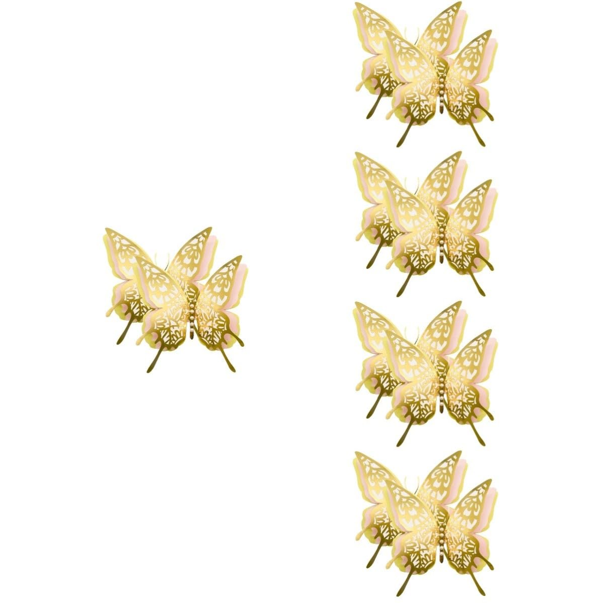Didiseaon 10 Stück D Schmetterlingsaufkleber Gold aus Irisierendem Papier