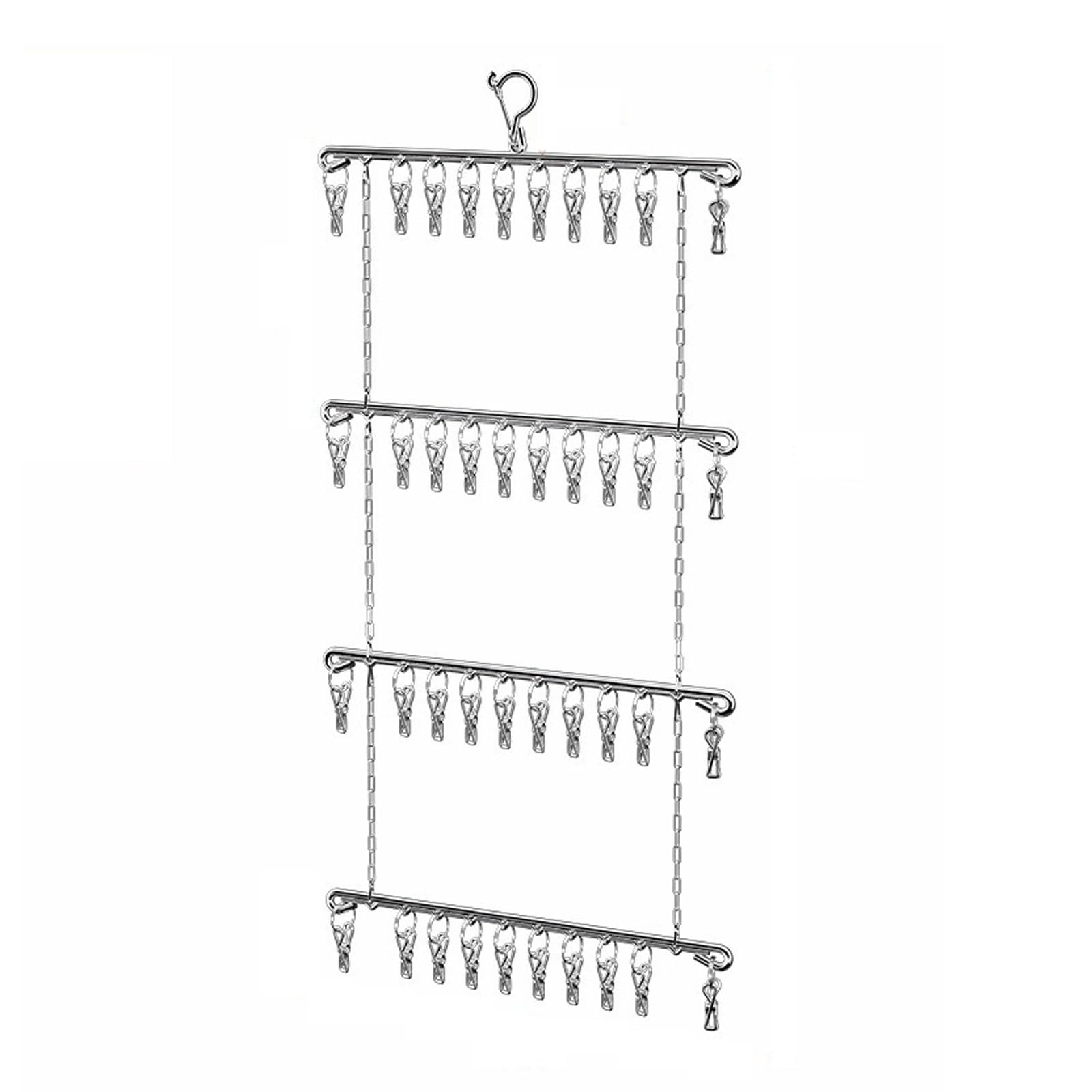 Foldable Stainless Steel Hanger Multi Clip Drying Rack a Great Tool Coat hanger