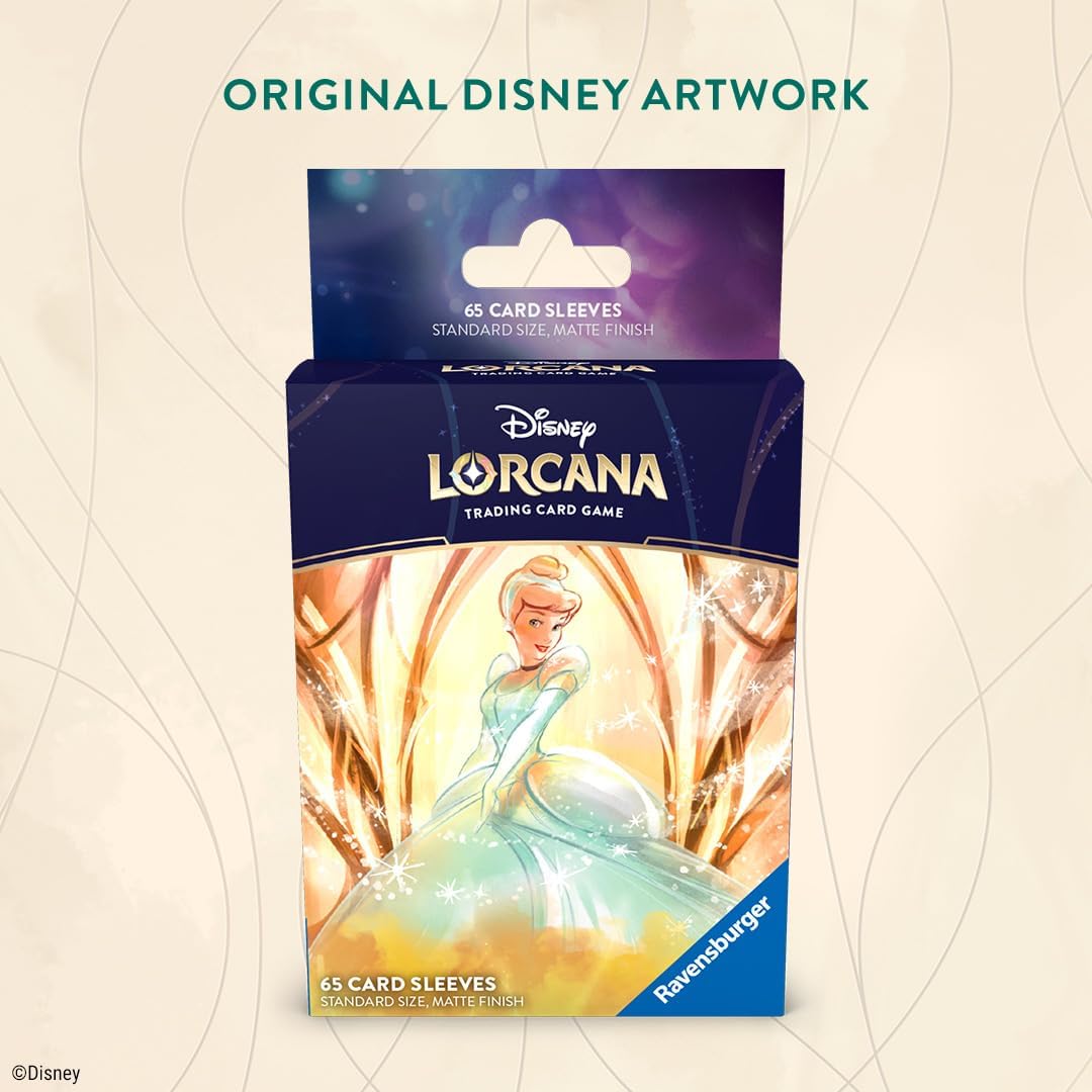 Ravensburger Disney Lorcana TCG: Archazia's Island Card Sleeves Featuring Cinderella - Ballroom Sensation| 65 Protective Sleeves for TCG Decks | Ages 8+