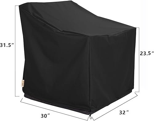 Miniatura 4 de Fundas para muebles de patio, funda impermeable para muebles de exterior, juego de muebles de patio para conversación al aire libre de 4 piezas,