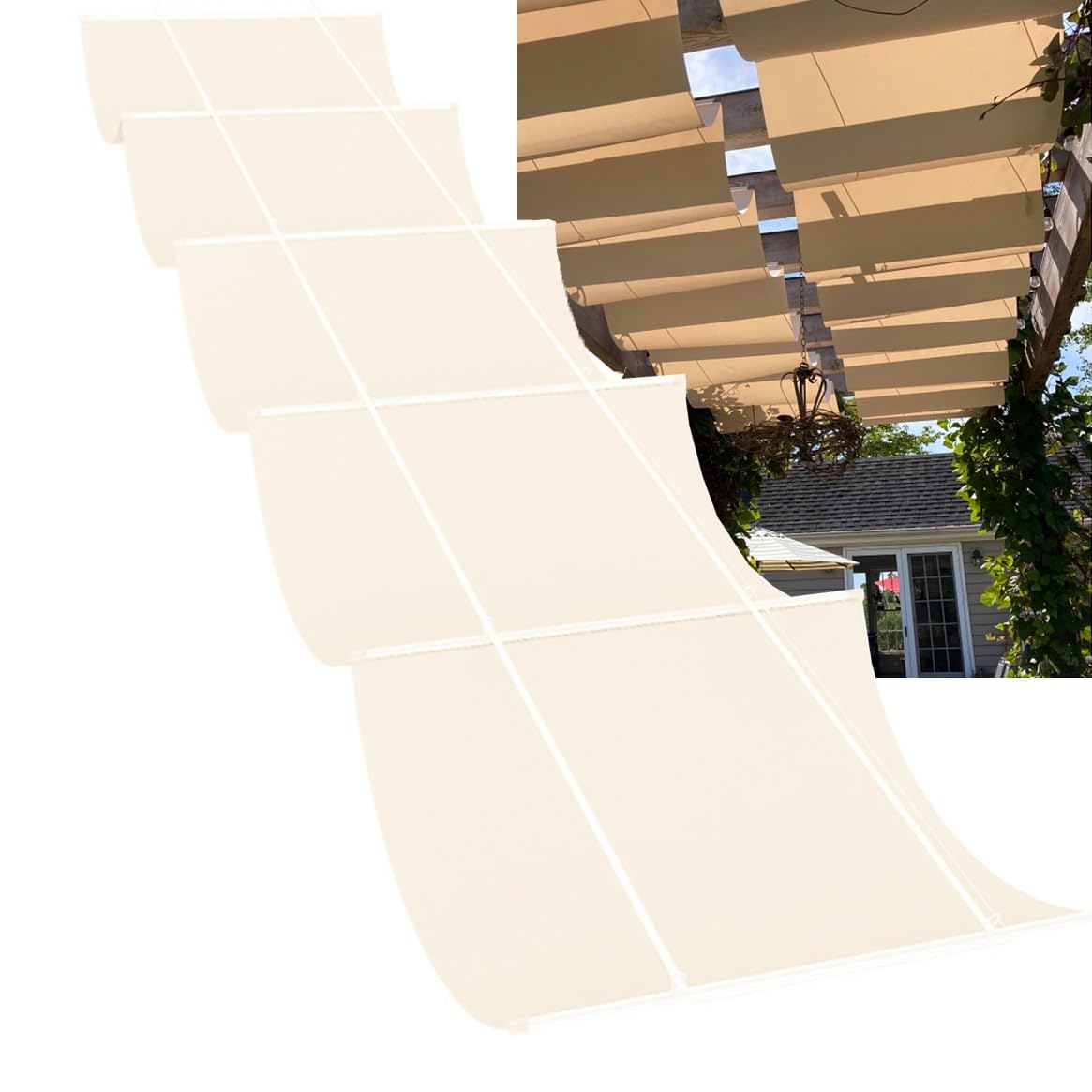 Voile d'ombrage rétractable imperméable pour pergola et terrasse