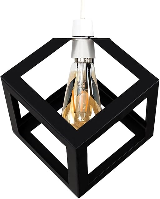 MiniSun Retro Style Black Metal Puzzle Cube Design Ceiling Pendant Light Shade