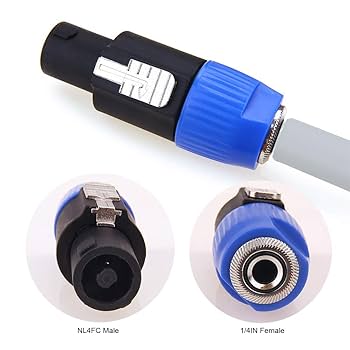 1/4 Speaker Cable MEIRIYFA Speakon To 1/4 Inch 6.35mm Adapter Connector, NL4FC Speakon Connector
