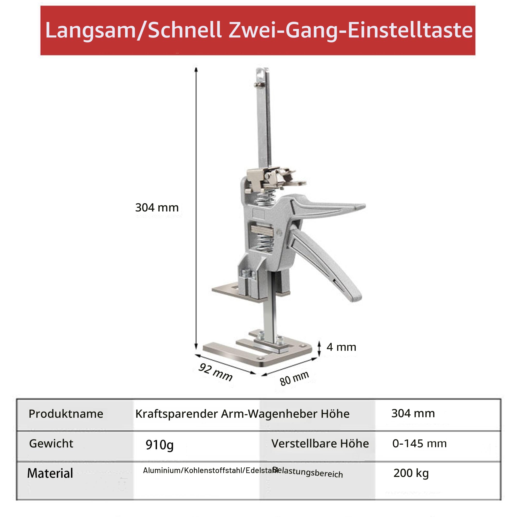2 Stück arbeitssparender Armheber | Einhandmontagewerkzeug | zum durchführen von schweren Arbeiten mit nur einer Personen | Montagewerkzeug Hebewerkzeug Werkzeug, 200 kg Hubkapazität