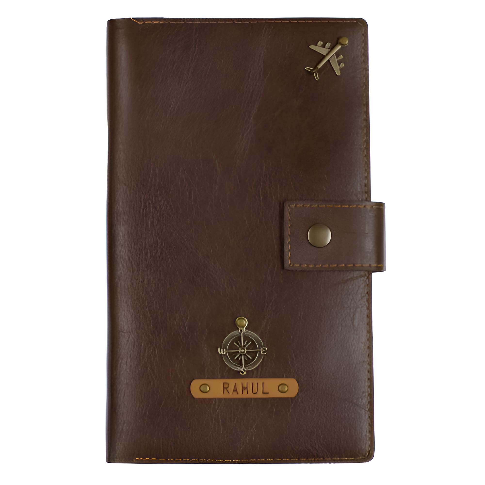 Passport Holder for Family 4 – Personalized Travel Wallet Organizer, Custom Vegan Leather Passport Cover for Family Trips, Sleek ID & Document Organizer for Travel, (Dark Brown 2)