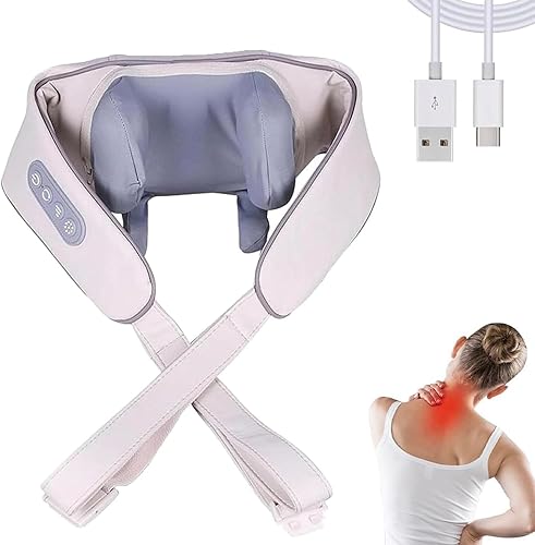 Masajeador de cuello  Masaje Shiatsu 2025, masajeador de cuello inalámbrico con calor, para cuello, trampas, espalda, regalos para hombres, mujeres,