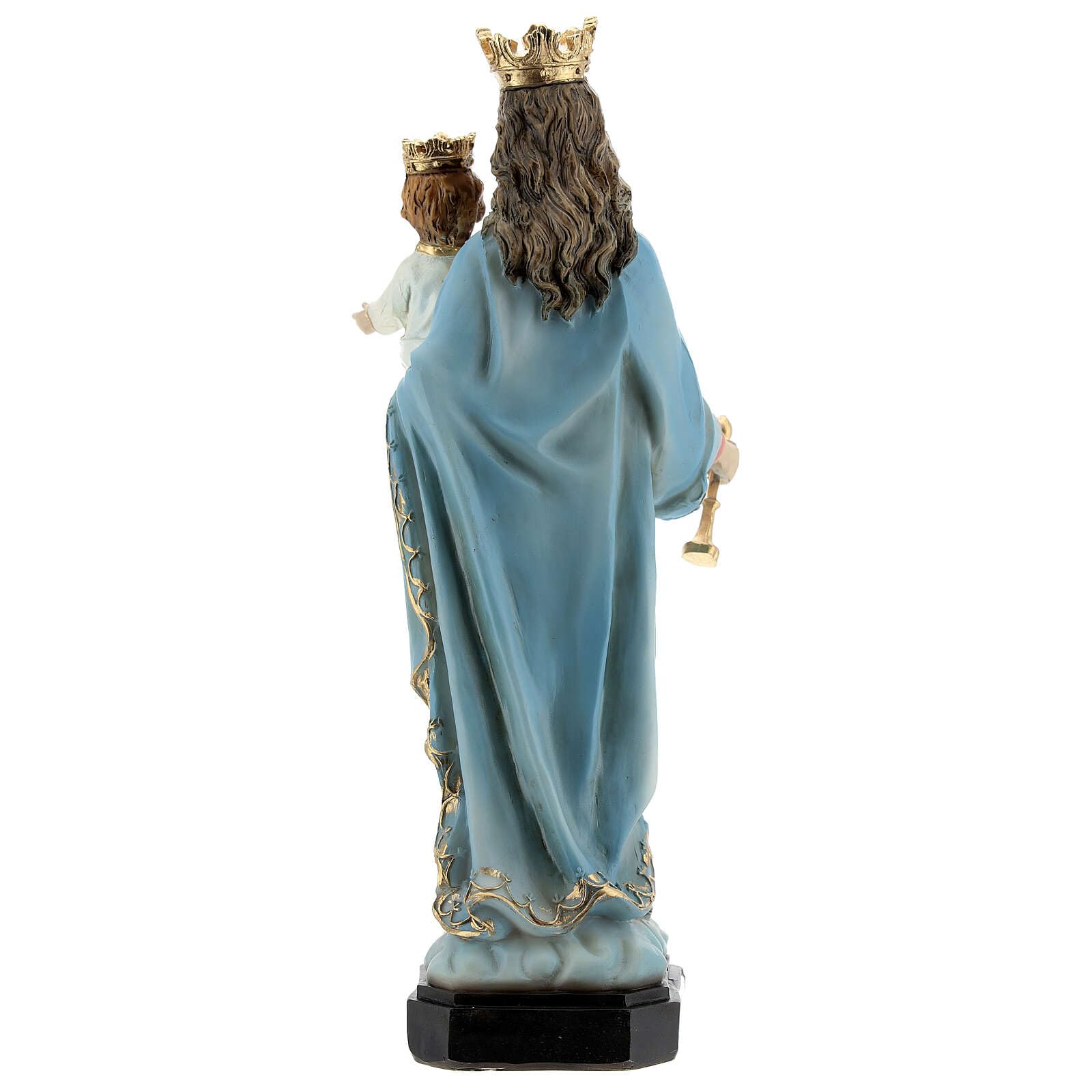 Holyart Statue in resina e PVC: Statua Maria Ausiliatrice base effetto legno resina 20 cm