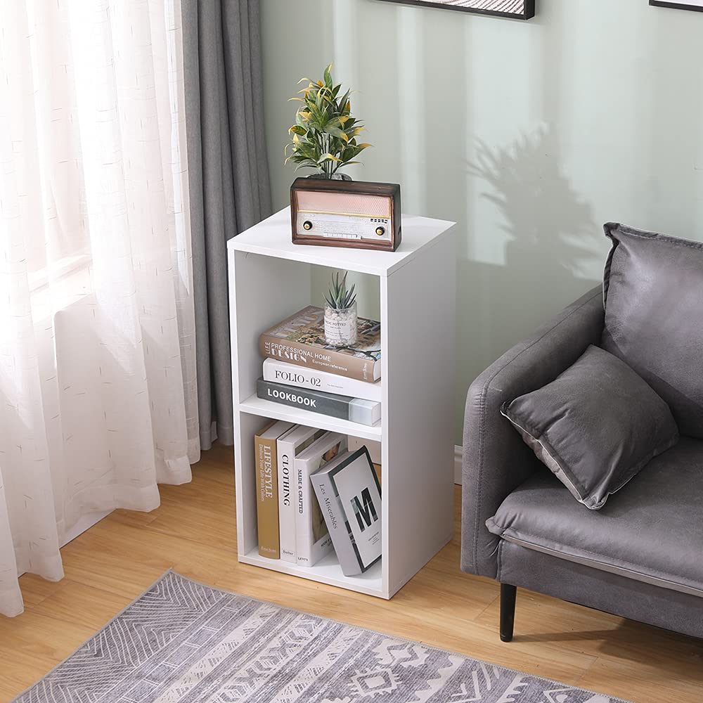 Doppio Cubo arredo portaoggetti Libreria Scaffale Bianco 35x30x70 legno MDF mensola scaffale Design Ufficio ingresso soggiorno