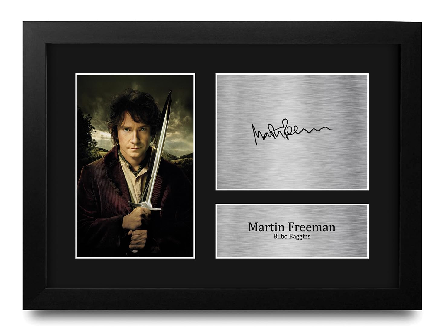 HWC Trading Martin Freeman The Hobbit Bilbo Baggins Gifts Printed Signed Autograph Picture for Movie Memorabilia Fans - A4 Framed