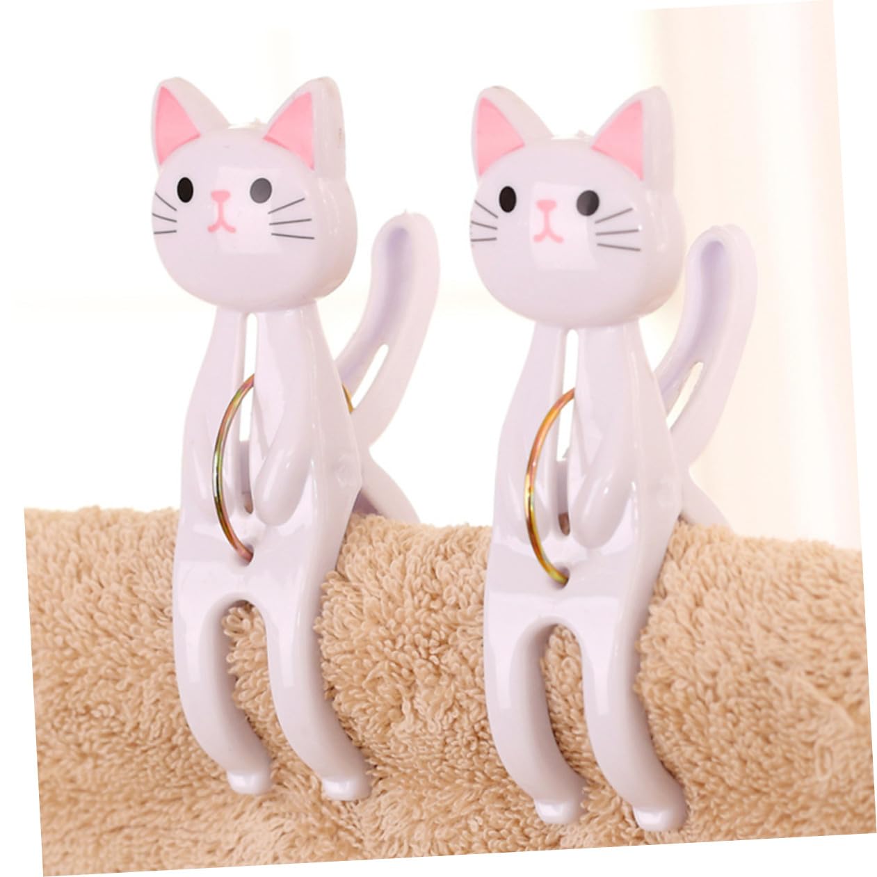 Zerodeko 4er-Sets Robuste Winddichte Wäscheklammern Für Steppdecken Wäscheklammern Aus Kunststoff Zum Trocknen Von Handtüchern Matratzenheber Cartoon-Katzen-Design Leicht 4 Stück X 4