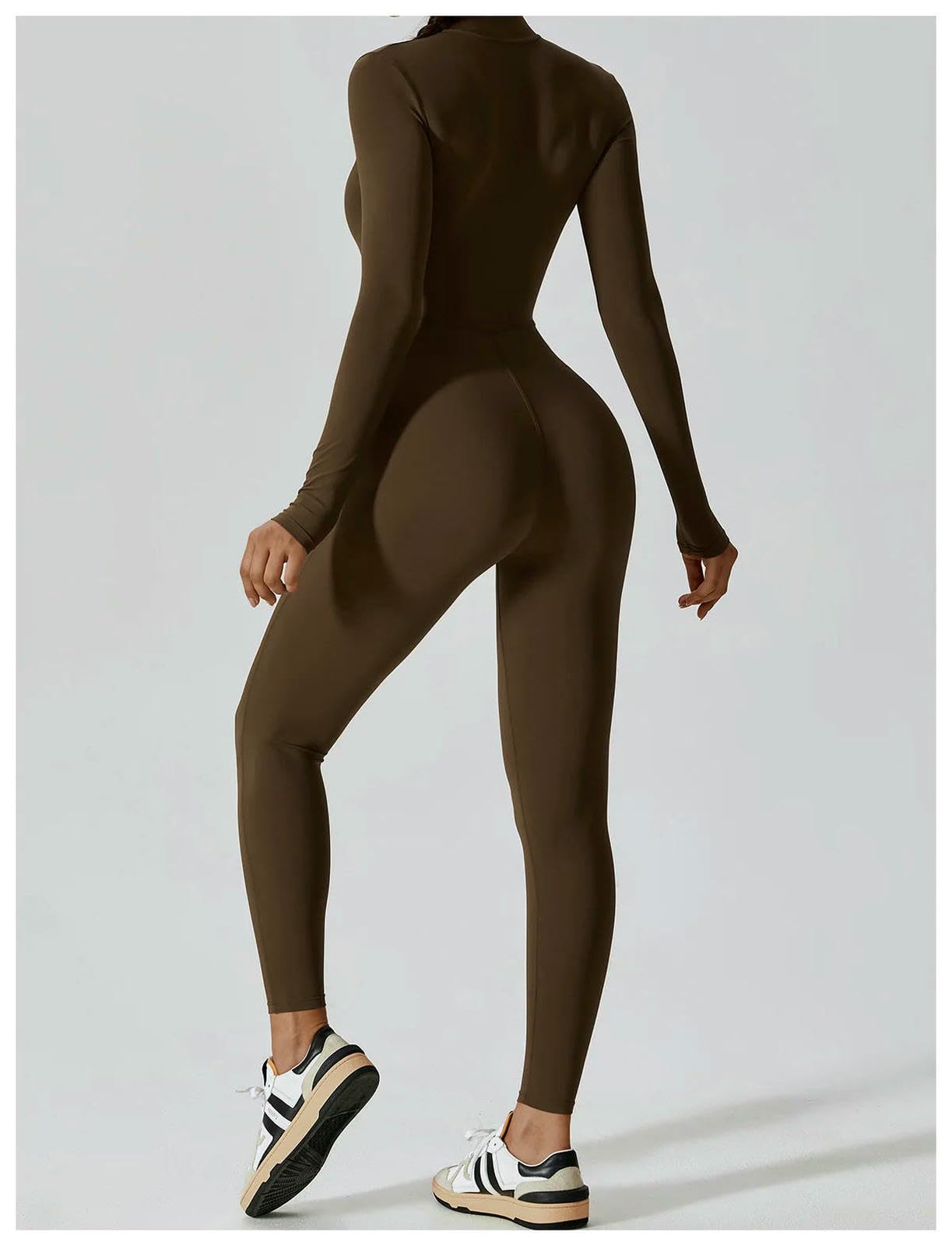 WANGSHUO Legginsy dla kobiet Uk Kombinezony damskie Jednoczęściowe Zipper Długi rękaw Zestaw do jogi Siłownia Push Up Odzież do ćwiczeń Fitness Body Sportswear Tracksuit Tracksuit Tracksuit