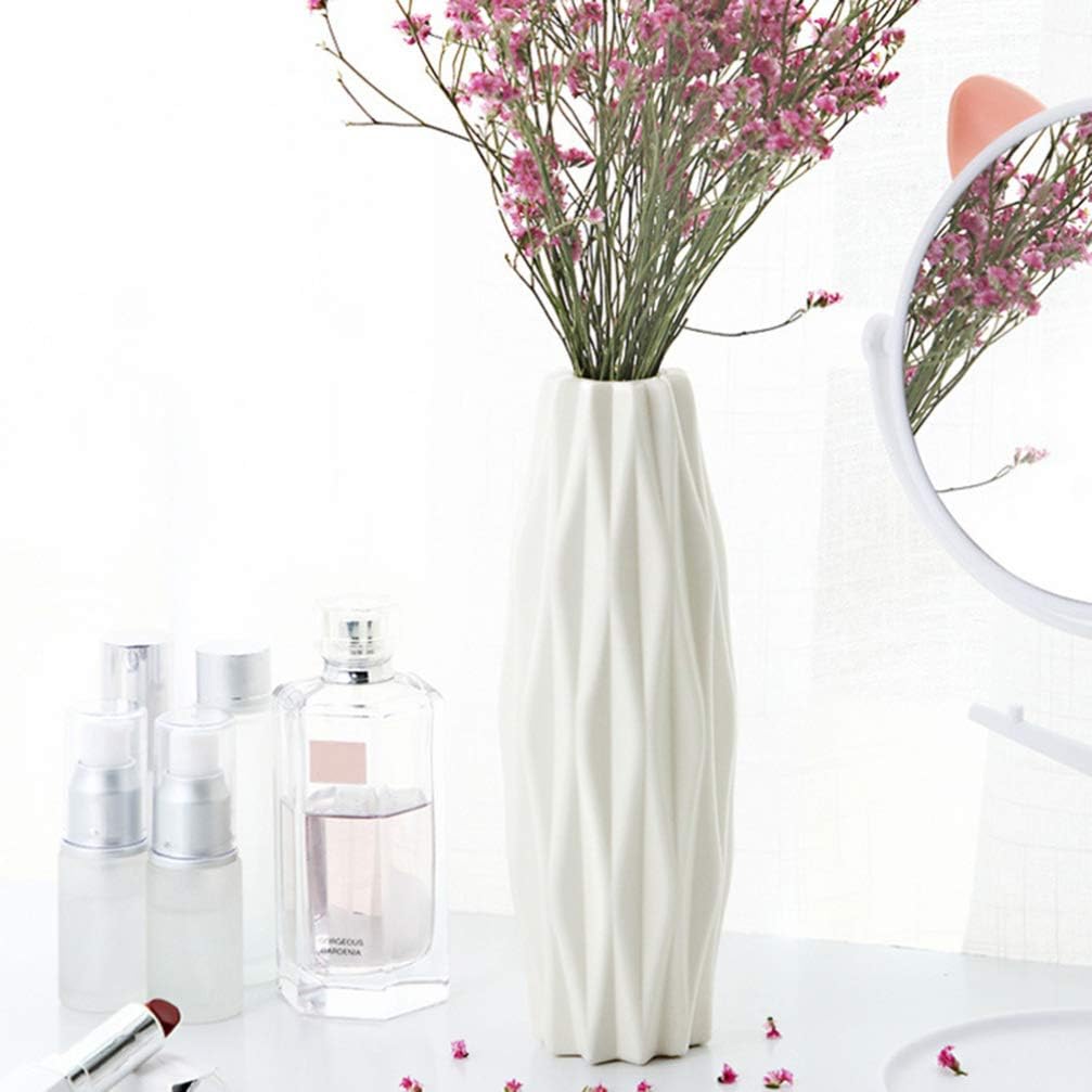 EXCEART Flower Vase Nordic Style Flower Pot Flower Container Flower Tube Table Centerpieces Vase Home Decor Vase for Home Office Wedding Decoration (White) - Image 3
