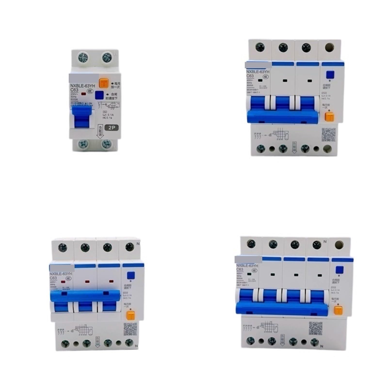 Interrupteur disjoncteur différentiel 4P 32A pour éliminer les risques de fuite de courant