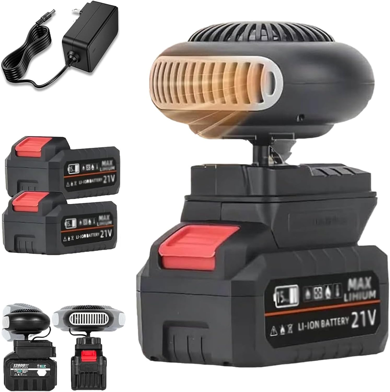 Calefactor Eléctrico Portátil a Batería 360° Giratorio con Protección Antivuelco