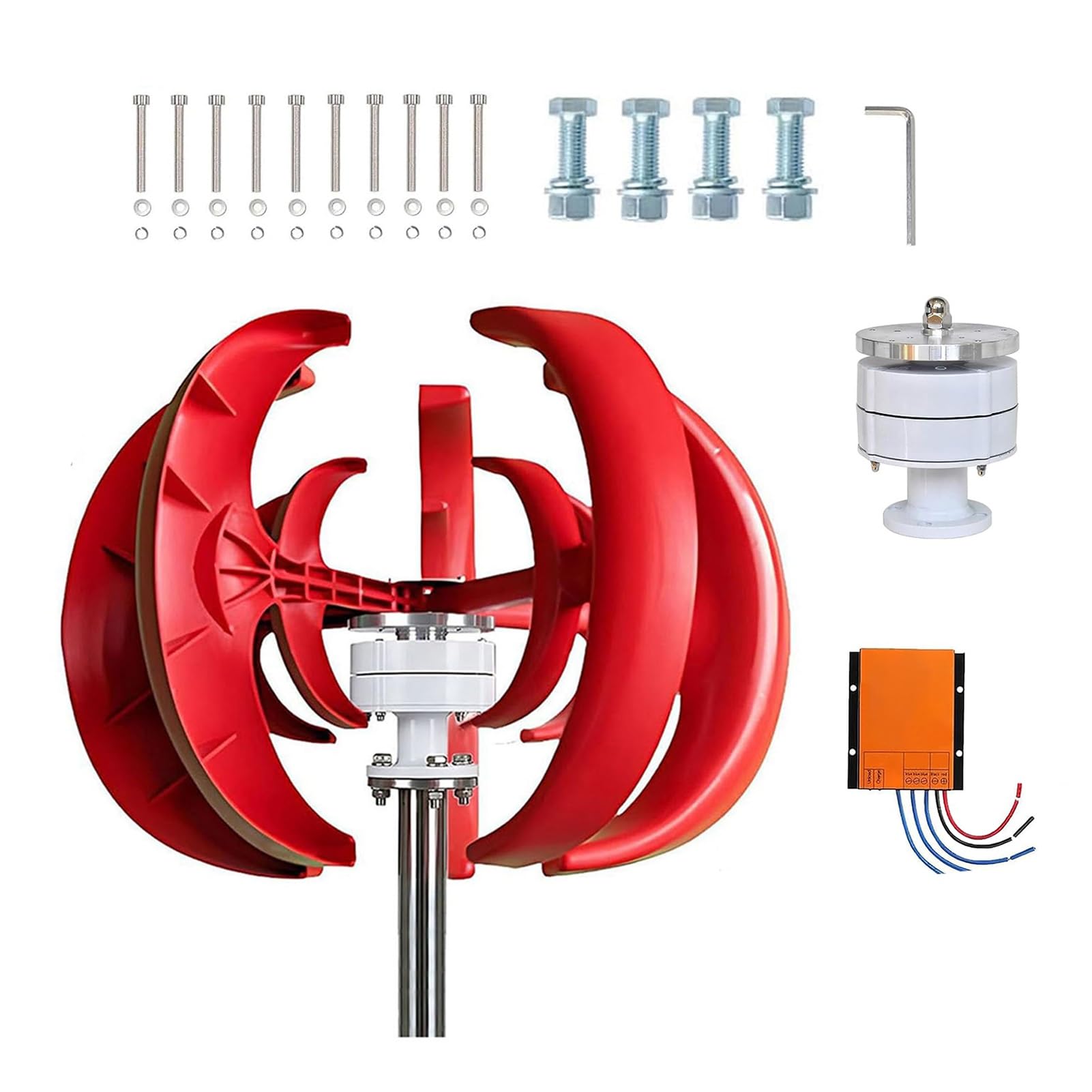 Pionowy Generator Wiatrowy,5 Łopat z Niską Prędkością Startu 2m/s