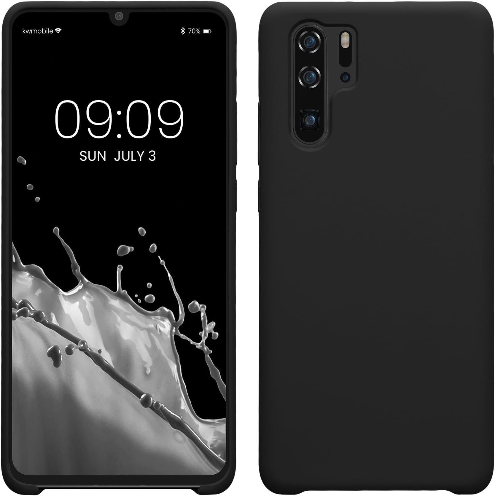 kwmobile Case Compatible with Huawei P30 Pro Case - TPU Silicone Phone Cover with Soft Finish - Black Matte