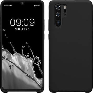 kwmobile Case Compatible with Huawei P30 Pro Case - TPU Silicone Phone Cover with Soft Finish - Black Matte