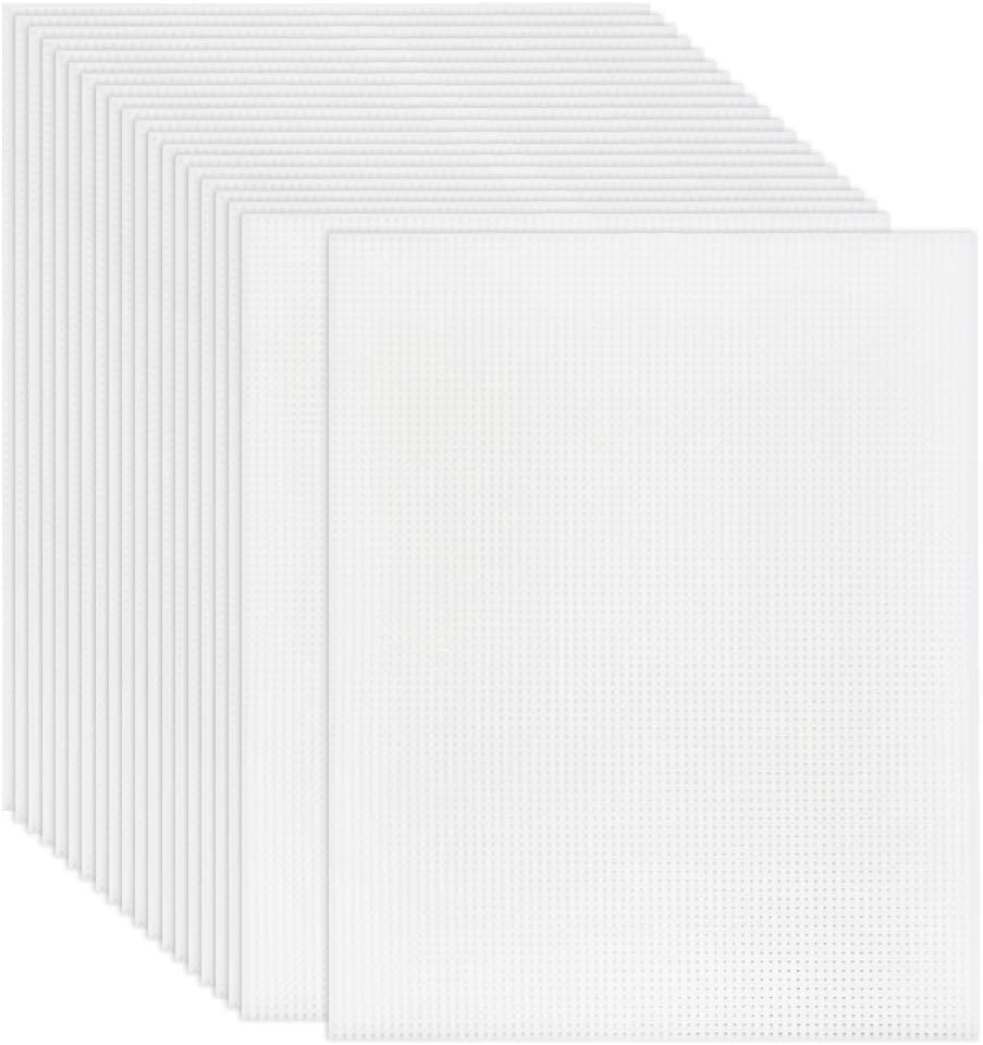 BUYGOO 20 Pack 6 Count Clear Plastic Mesh Canvas Sheets for