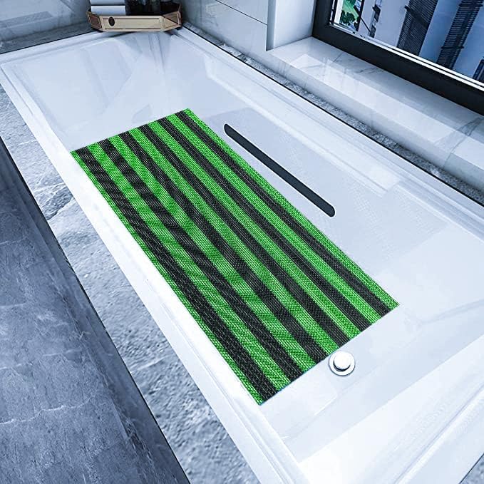 Image of Double Colour Anti Skid & Multipurpose /Bathroom Mat /Shower Mat /Carpet /Rugs /Rainmat /Swimming Pool Mat|Waterproof Doormat for Indoor /Outdoor Home Office Entrance| (Green-Black, 2x15Ft)