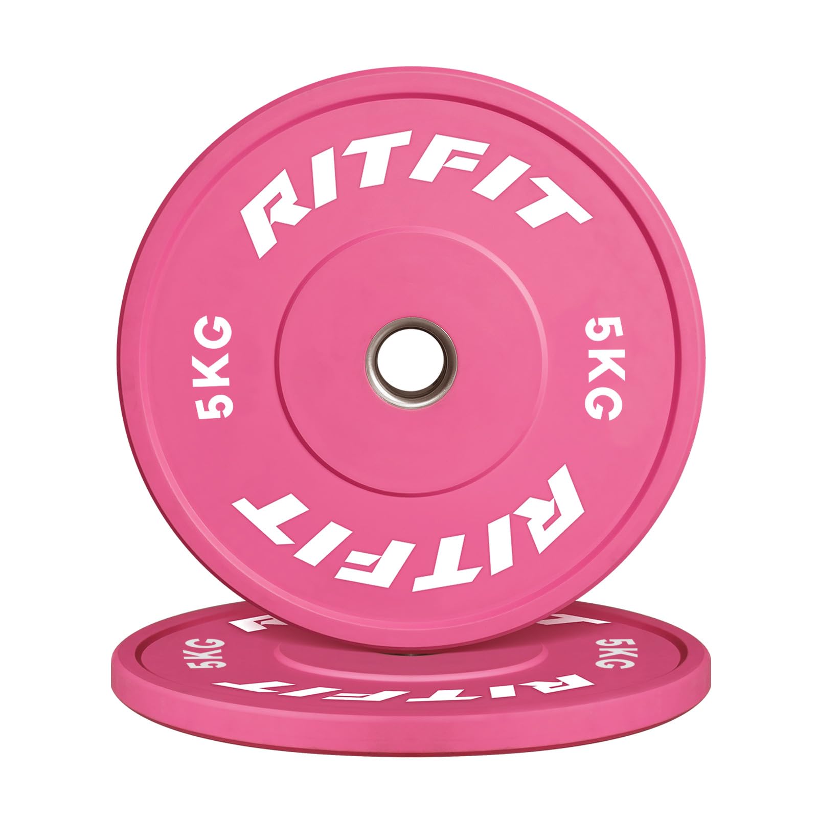 RitFit Hantelscheiben, Olympische Bumper Plates 5-20kg | Ø50mm Bohrung, Vollgummi, für Krafttraining, Hantel Gewichte für Langhantel