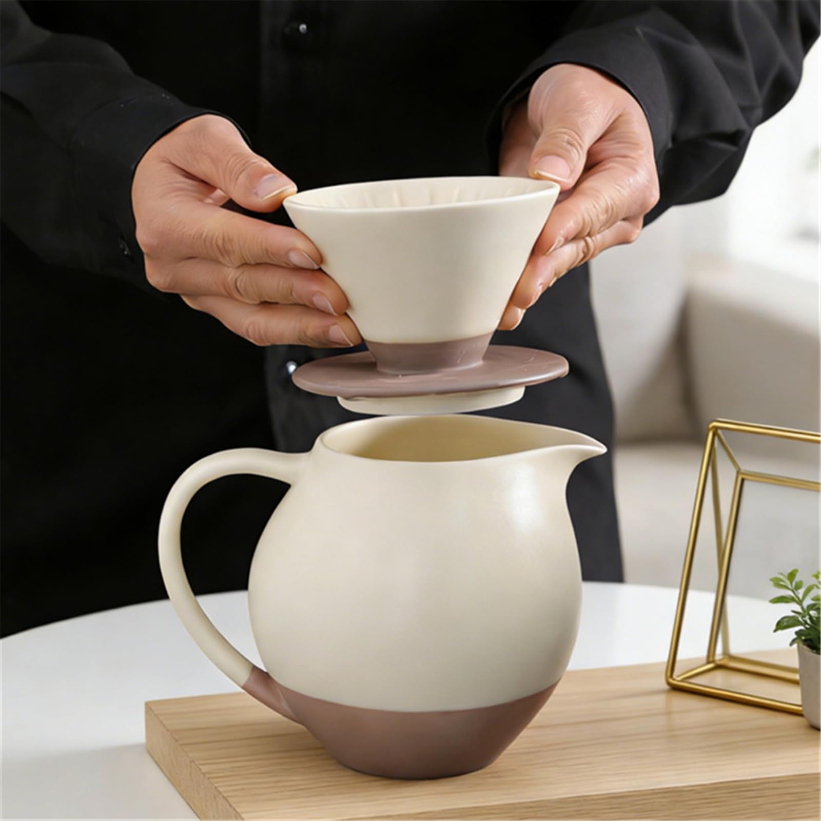 Set gocciolatori e caraffe in Ceramica Resistente Calore per Appassionati caffè, Regalo per Appassionati caffè in Ceramica