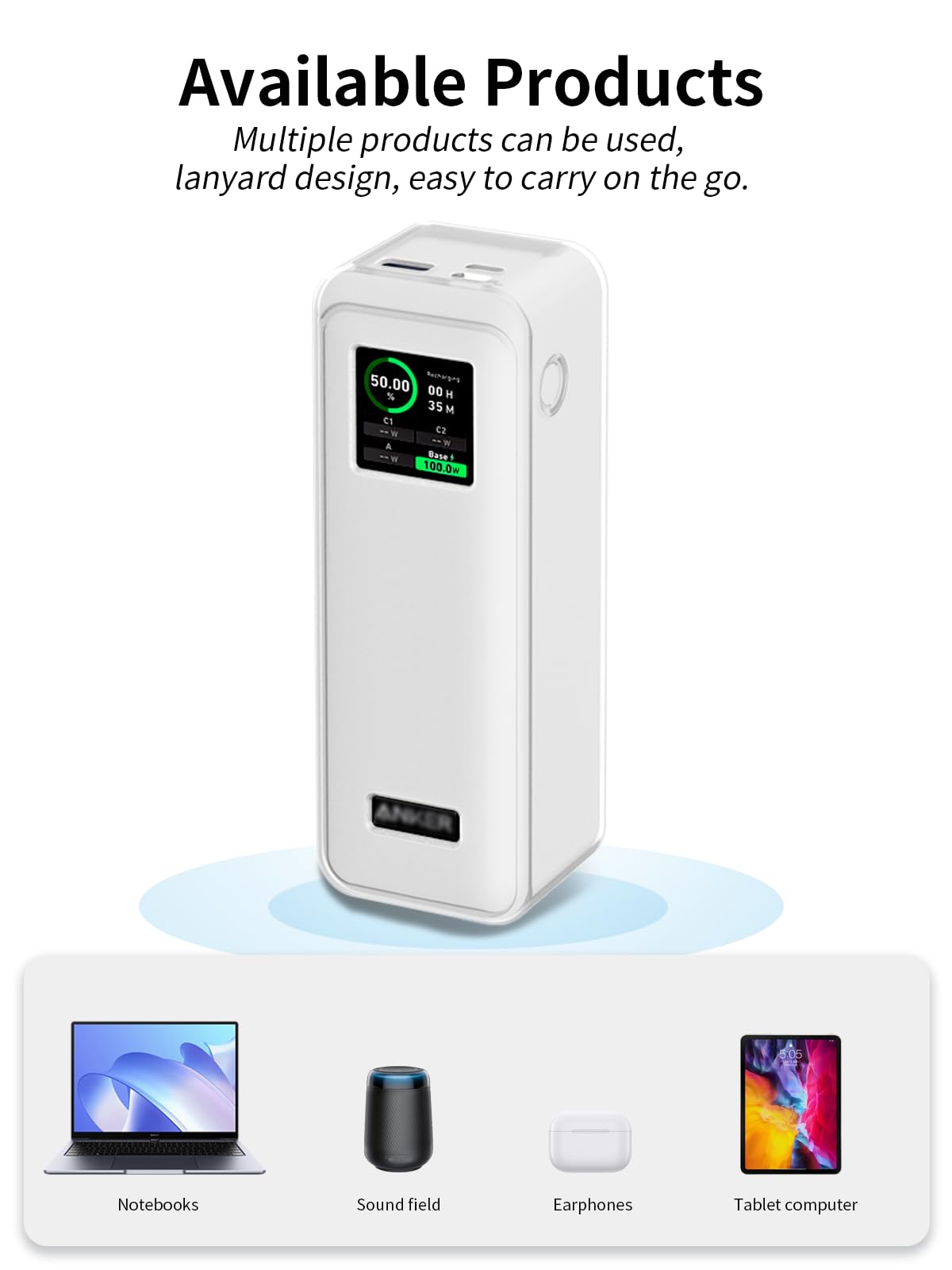 Etui ochronne z silikonu dla Power Banku Anker Prime 27650mAH (250W) - odporne na wstrząsy, zarysowania i poślizgnięcia, antypoślizgowe, można myć, wygodne w trzymaniu, przezroczyste