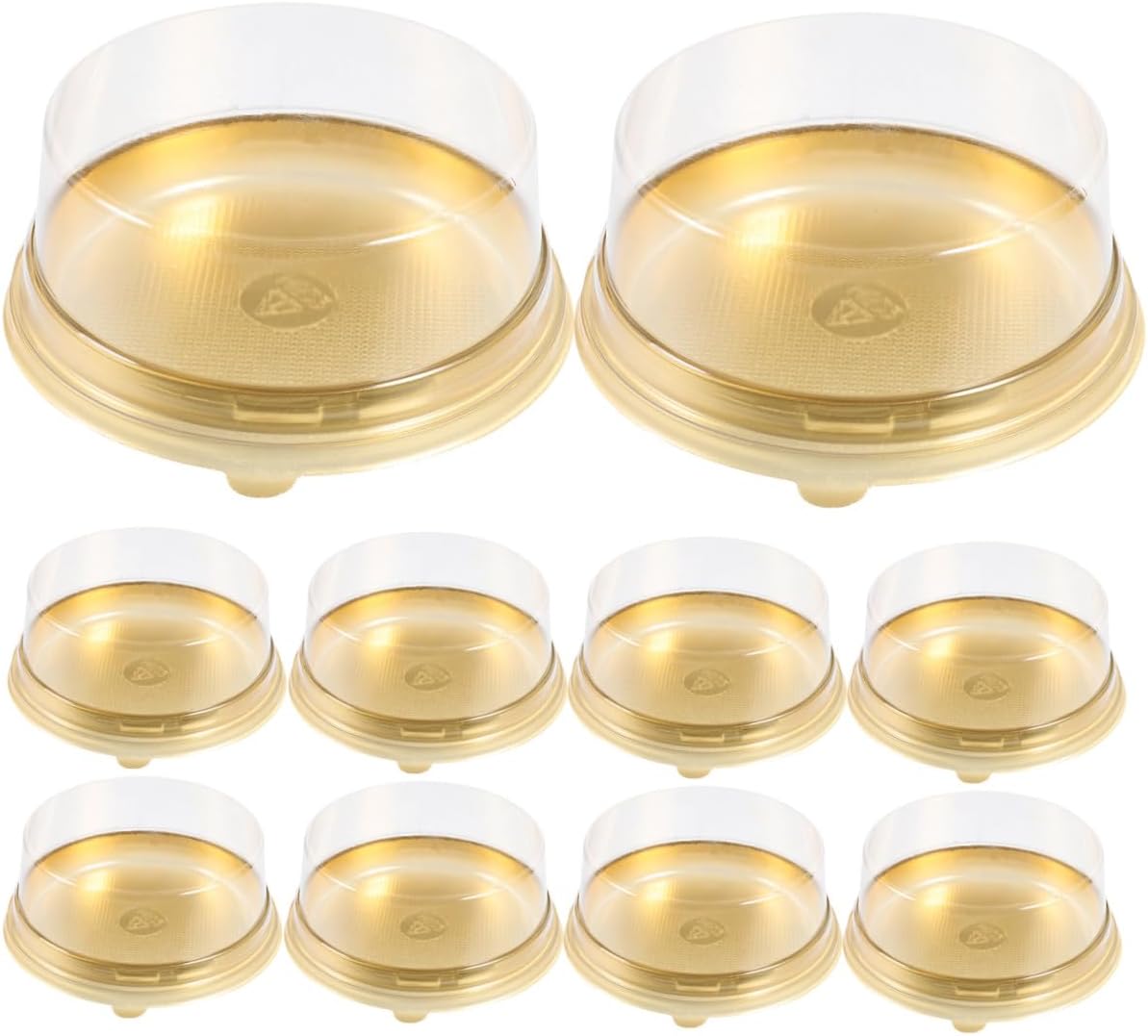 10pcs round Cake Boxes with Gold Base 10cm Thickened Portable Cake Carriers with Lids for Strawberry Mille Crepe Transport and Bakery Packaging