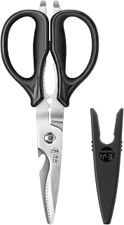 Cangshan 503343 9-Inch Heavy-Duty Come-Apart Kitchen Shears with Guard - Versatile Multi-Tool for Precise Cutting
