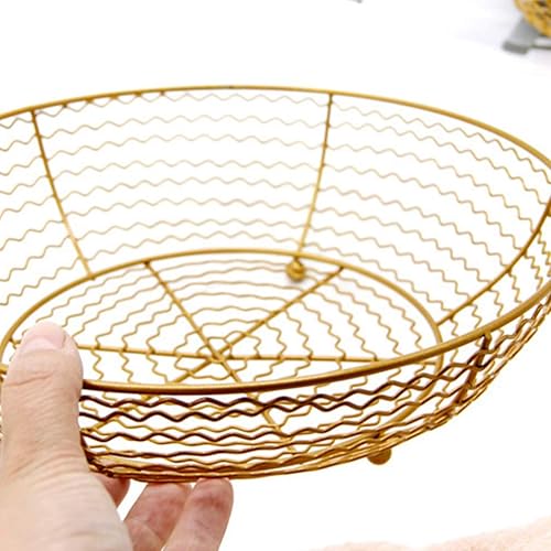 Miniatura 6 de Zerodeko Cestas de almacenamiento decorativas de hierro cesta de frutas soporte para tazón de verduras Cesta de almacenamiento de lavado de platos