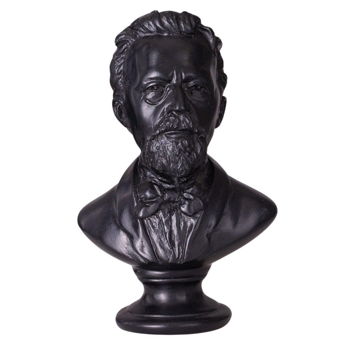 Danila-Souvenirs Black Russian Writer Anton Chekhov Stone Bust Statue Sculpture 12,5 Cm