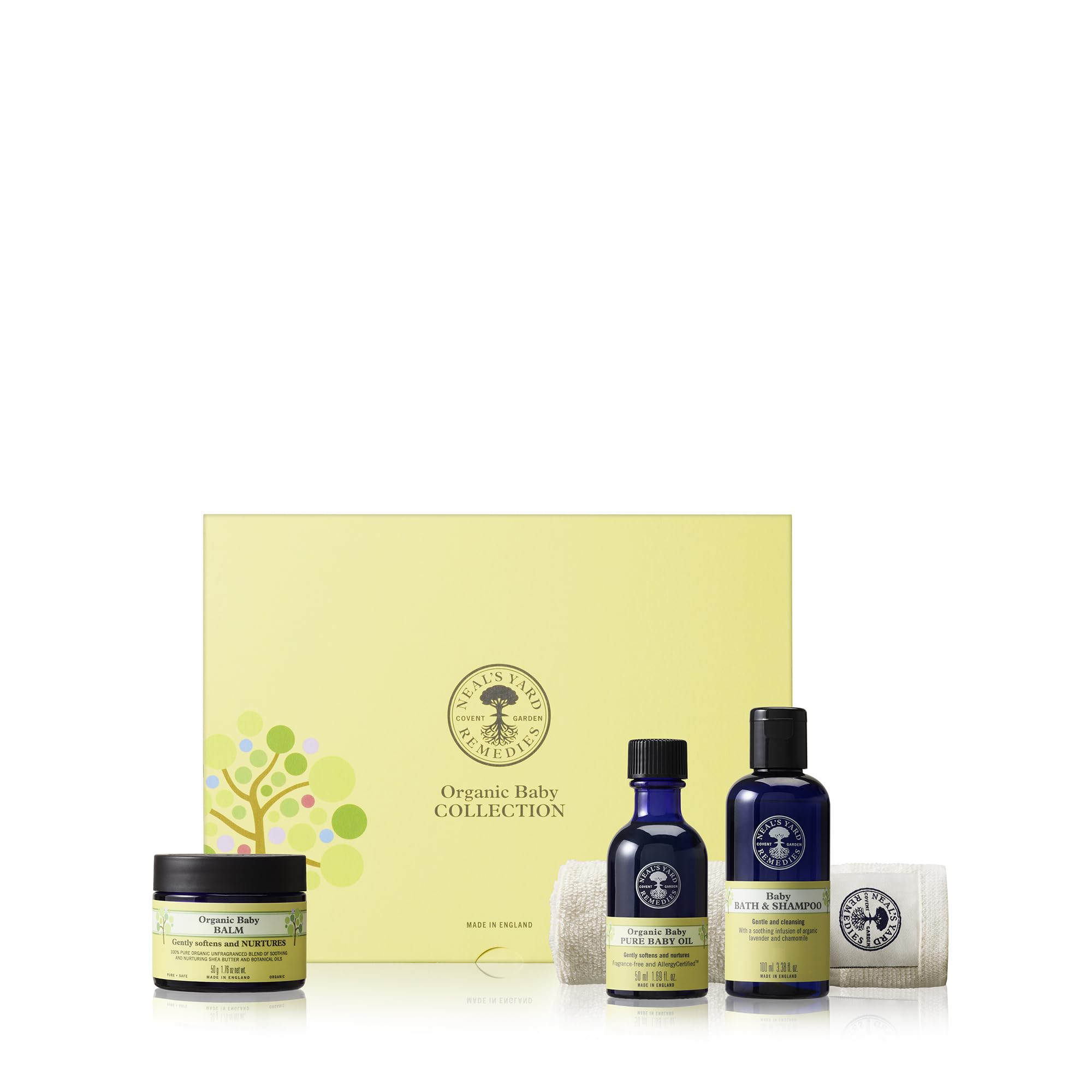 Neal's Yard Remedies Baby Collection, Gentle Body Wash, Oil & Lotion, Gift Set, Suitable for Newborns, Cruelty-Free