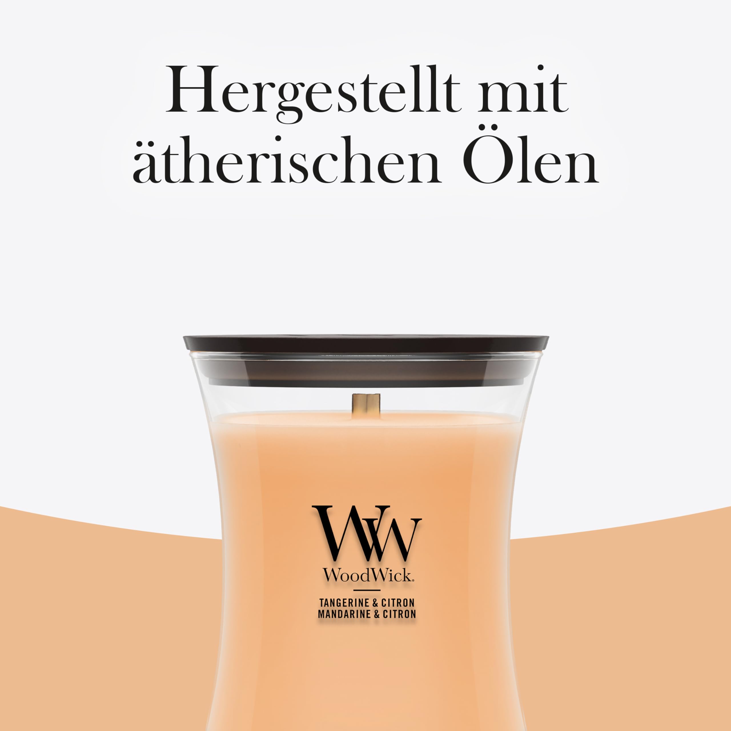 WoodWick Duftkerze | Mittlere Hourglass-Kerze | Tangerine & Citron | Perfekte Geschenke für Frauen