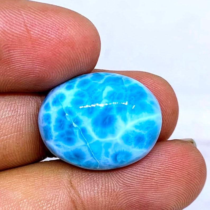 Larimar véritable cabochon 21 x 16 mm de qualité gemme - 3