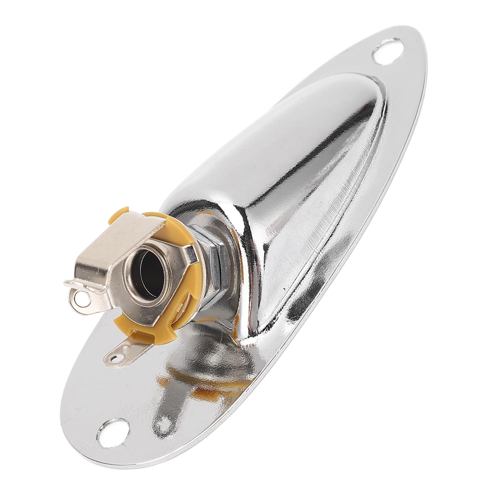 Gitarowe gniazdo gniazda łodzi 6,35 mm metalowy gitarę elektryczną gniazdo wyjściowe z 2 utrwalekami dla gitar elektrycznych stratowych (GT50 Silver)