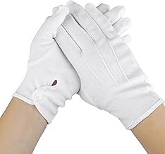 Salbsever Thin Cotton Gloves for Men & Women - White Parade Gloves for Formal Marching Uniforms