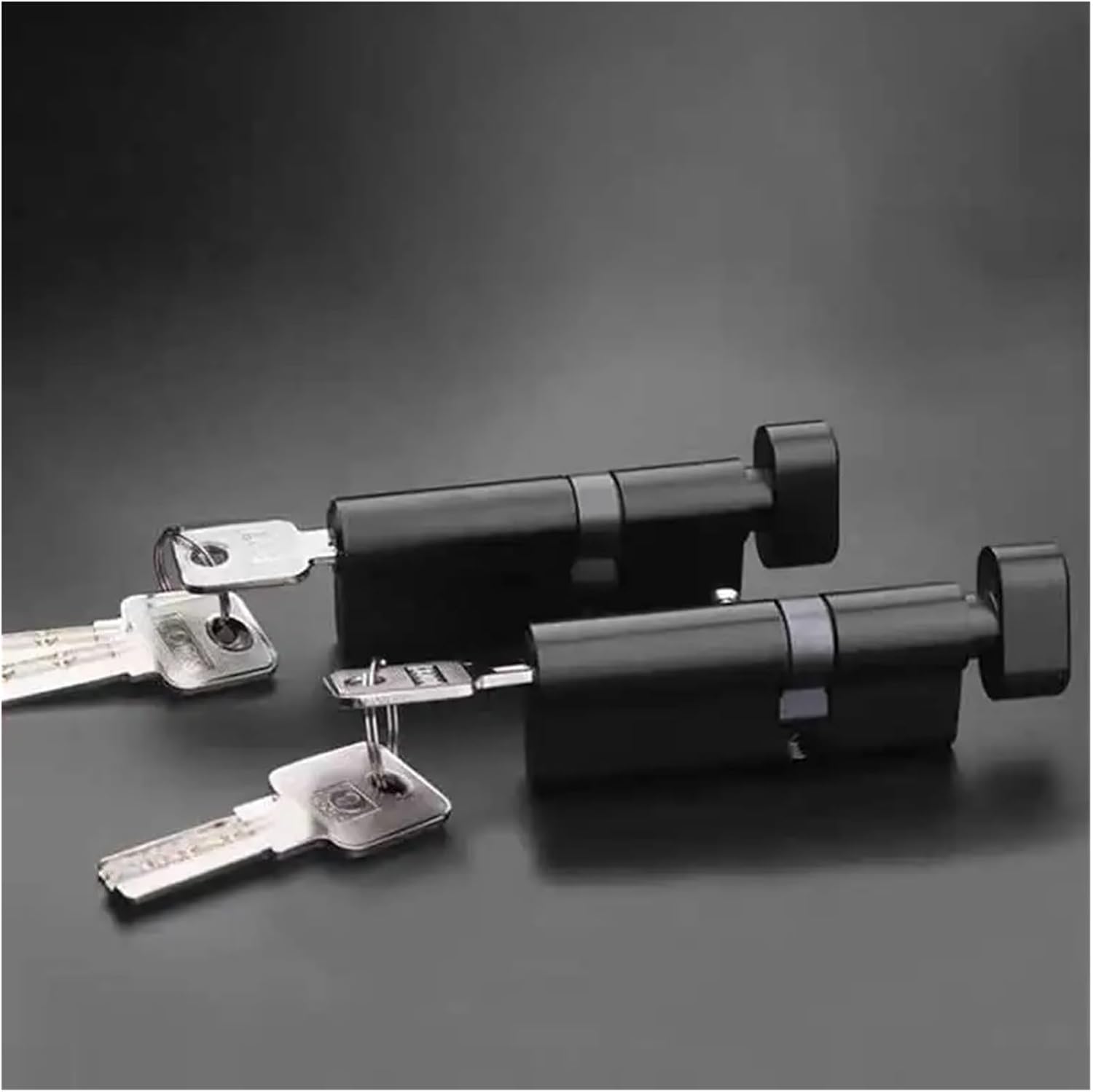 Partial Hole Black Lock Cylinder with Knob Height 29mm Length 70 75 80 85 90 95mm with 3 Keys Brass Material Interior Door(40x40)