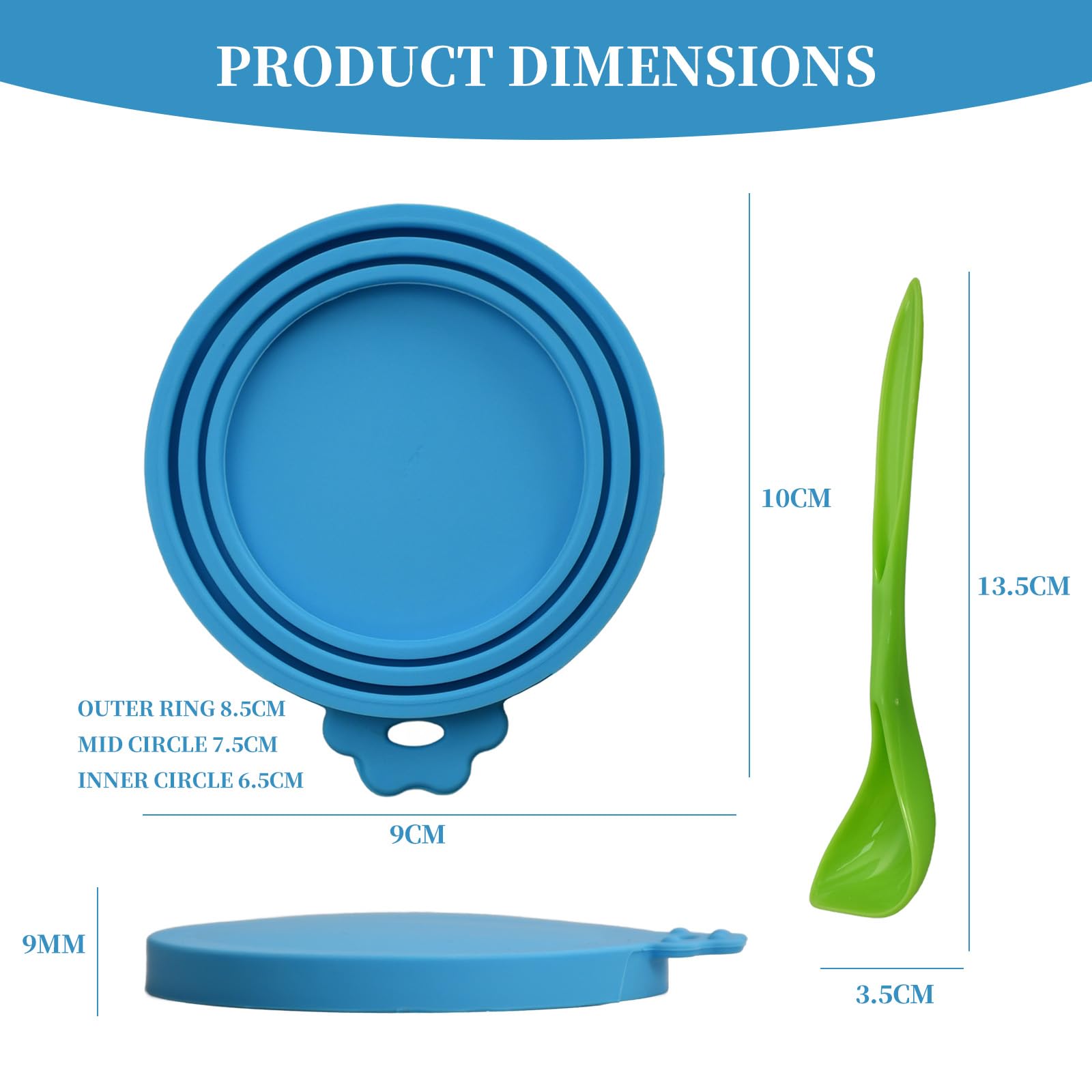 6 Pezzi Coperchi In Silicone Animale Domestico, Dimensioni Comuni Tappi Per Lattine, Riutilizzabile Tappo Per Lattine Contiene 1 Cucchiaio Verde, Coperchi Per Cibo Per Cani E Gatti(Azzurro Cielo)