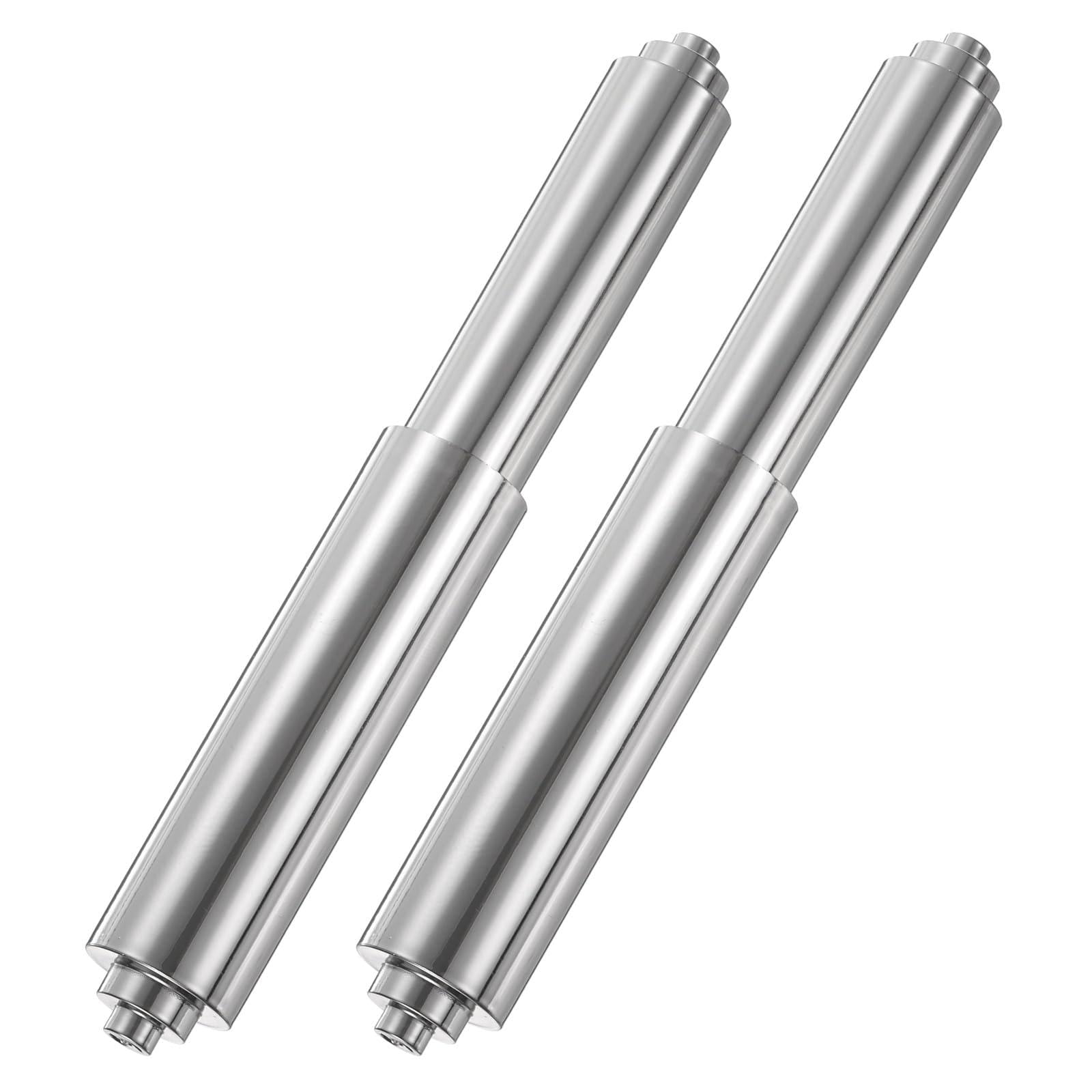 sourcing map 2PCS Toilet Paper Holder Roller, 4.6" to 7" Retractable Bathroom Tissue Roll Holder Toilet Paper Spring Rod Replacement Plastic for Washroom Bathroom, Silver