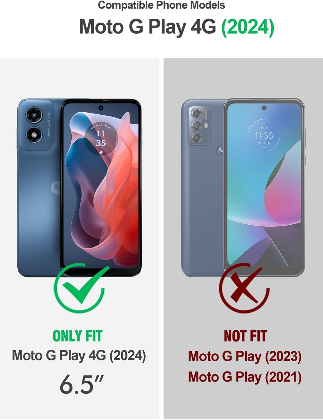 Entworfen für Motorola Moto G Play 4G (2024) Hülle mit Displayschutzfolie aus gehärtetem Glas, glitzernder schwimmender Flüssigkeit, Wasserfall, niedliche Hülle mit