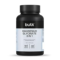 Bulk Magnesio 3-in-1 Complex | 1800mg alto assorbimento | Integratore di magnesio a tripla forza bisglicinato, citrato, malato | Supporta la funzione muscolare, l’energia e il recupero | 90 compresse