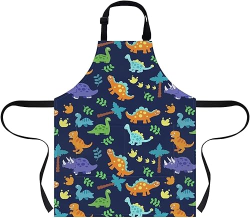 Vista 50 de doginthehole Delantal para niños con bolsillo para niños y niñas, delantales de chef ajustables con 2 bolsillos para cocinar, pintar