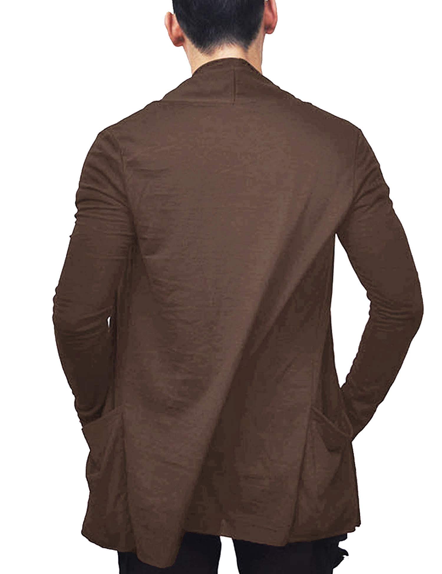 COOFANDY Cardigan à volants et col châle à manches longues ouvert sur le devant pour homme