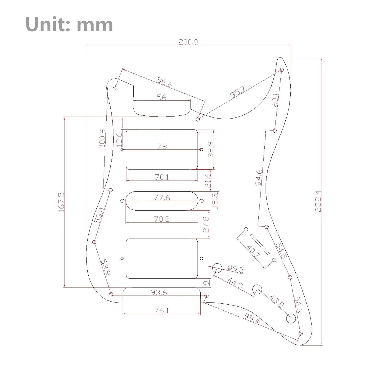 Alnico 5 przetworniki Humbucker szelki z wieloma przełącznikami do gitary ST HSH wstępnie załadowany zestaw maskownic ST Zestaw Przetworników Pickguard