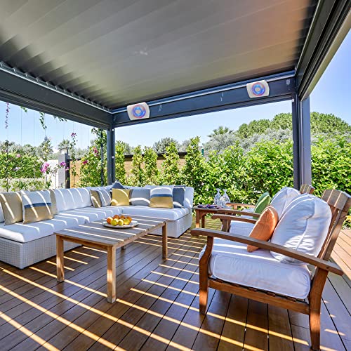 Studiofinix 6.5 Inches 400 Watt Indoor Outdoor Bluetooth Speakers Wall Mount Speakers Waterproof Weather Resistant For Patio Garage Home Outdoor (White) #TOP5